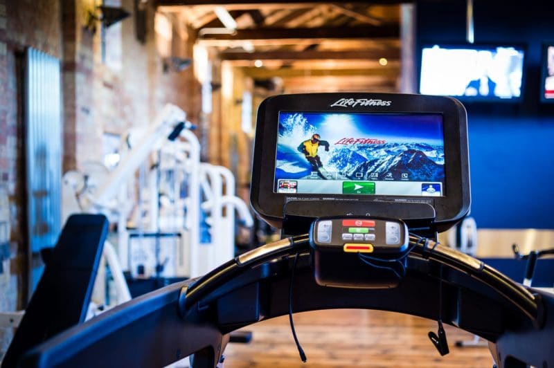 Treadmill with a display