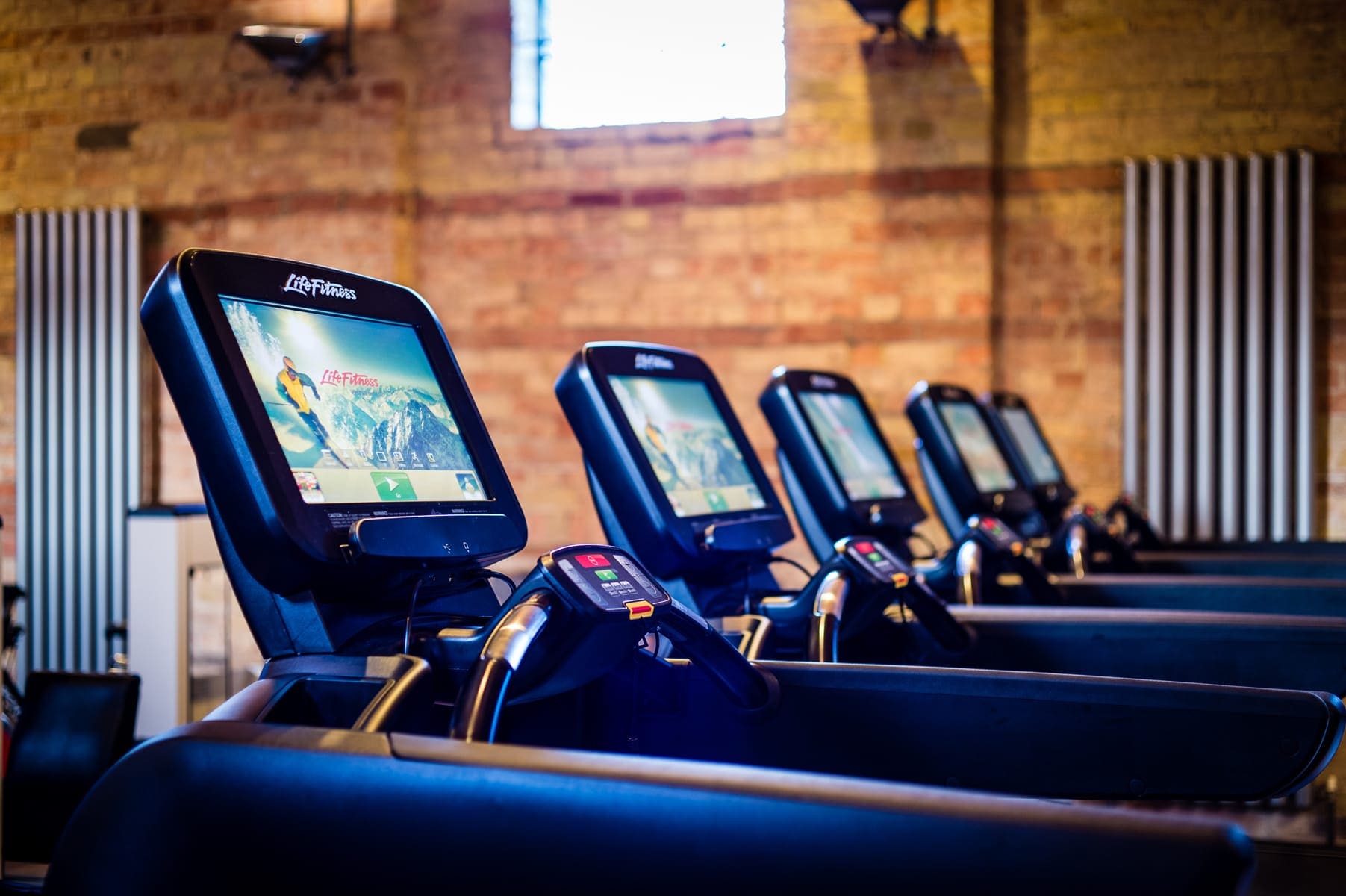 row of treadmills